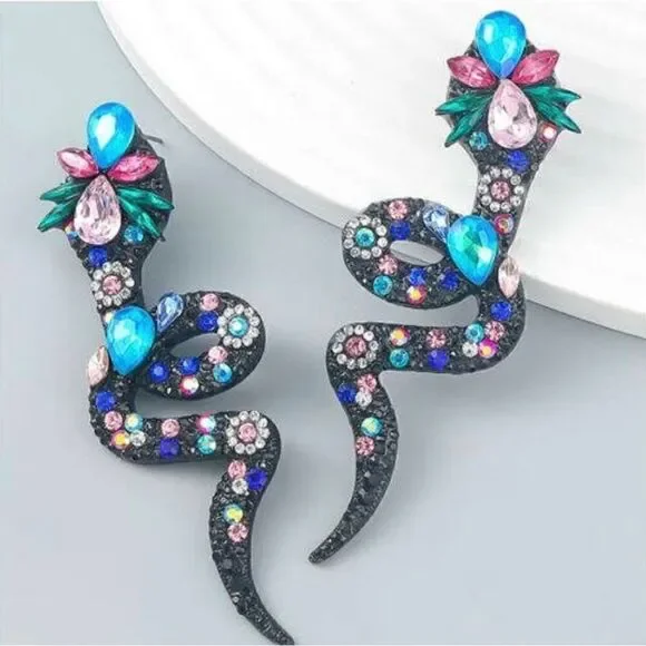 💙 Betsey Johnson colorful slithering snake earrings 💙 - Picture 3 of 5
